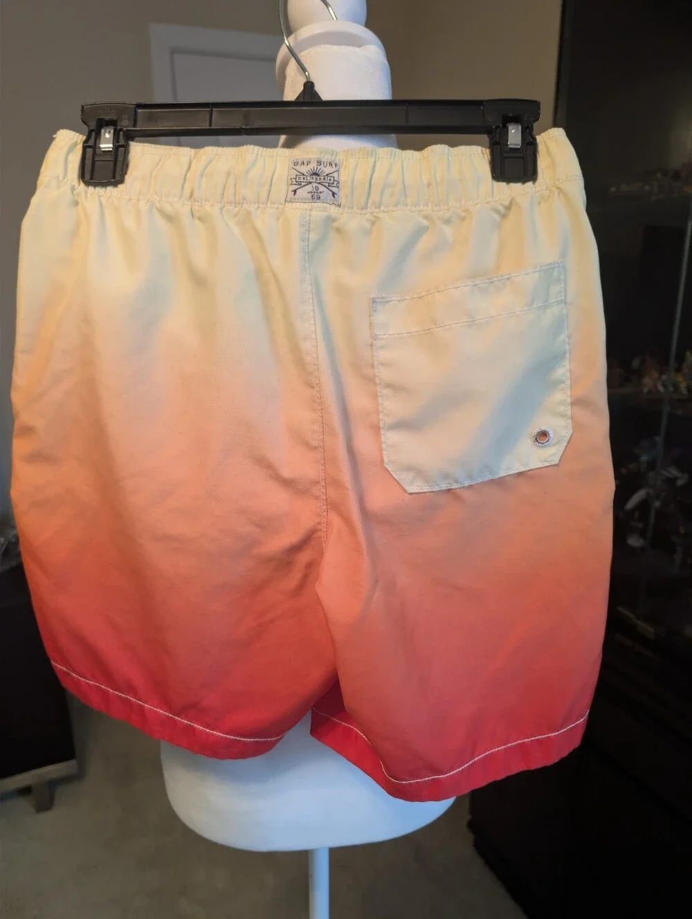 GAP Boys Ombre Yellow to Red Swim Trunks